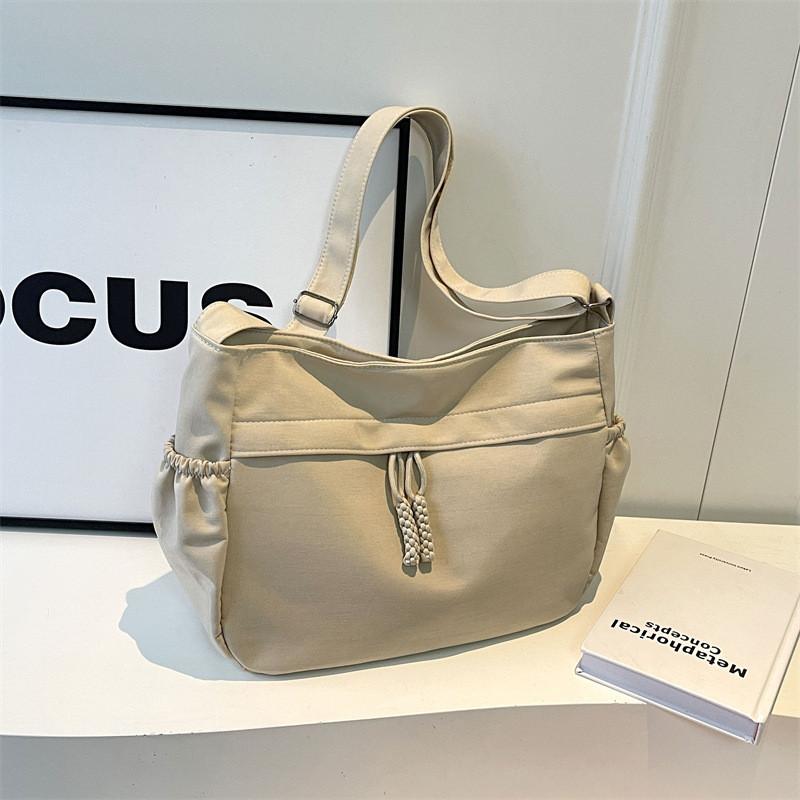 Large Capacity Stylish Canvas Tote Bag For Women 2024 New Trendy Street Fashion Shoulder Bag белый