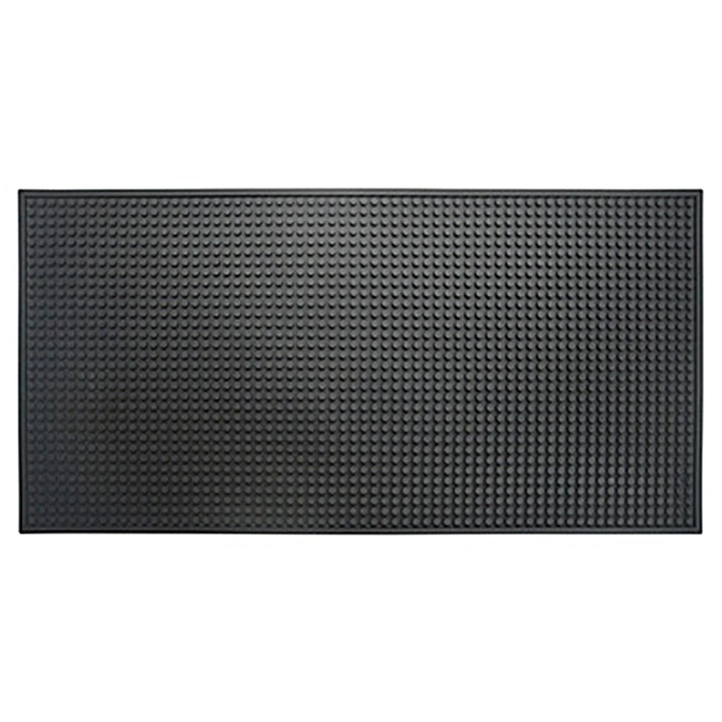 Rubber Bar Mat Coffee Maker Countertop Spill Mats Bar Service Mat Dish Glass Drying Mat for Barista Cocktail Bartender Black