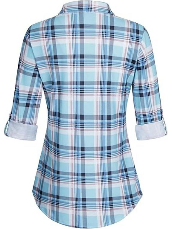 Top Rimodellante a Maniche Lunghe a Quadri Retrò da Donna Autunno/Inverno 2026