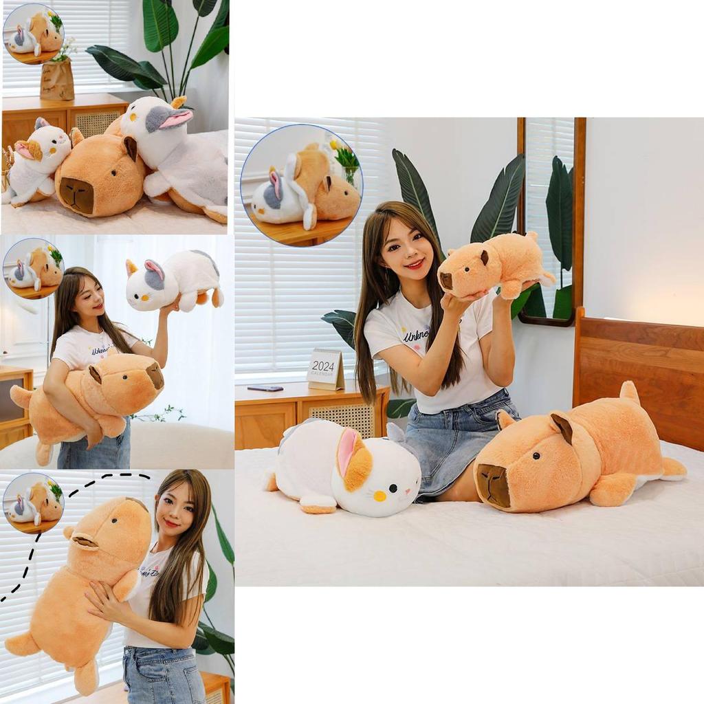 Charming Brown Capybara Plush Doll Cat Transformation Soft Toy For Kids Gift