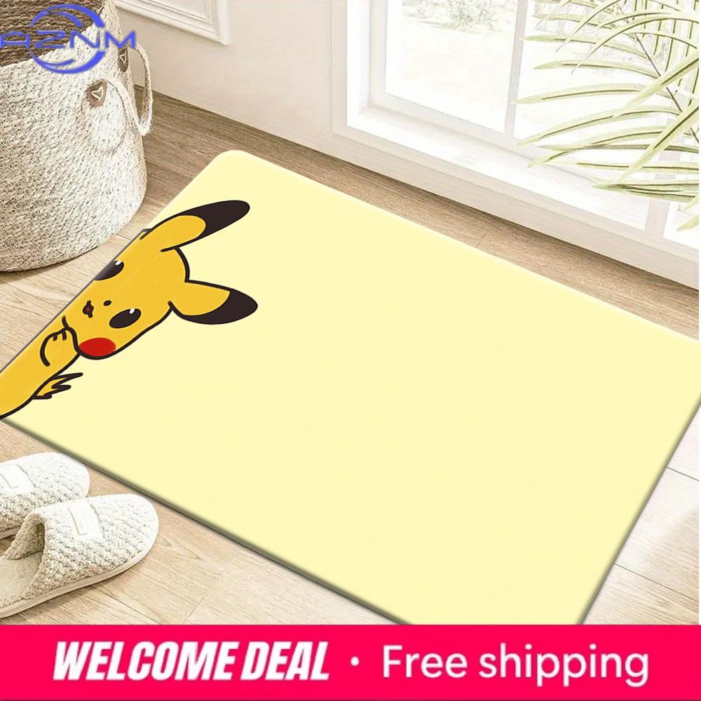 Cute Peeking Pikachu Cartoon Pokemon Soft Absorbent Non-slip Home Bathroom Entryway Floor Doormat Rug 40cm x 60cm