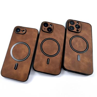 Luxury PU Leather Retra Case For iPhone 18 17e 17 16e 16 15 14 13 12 11 Pro Max 16Pro 18Pro For Magsafe Wireless Charge Cover