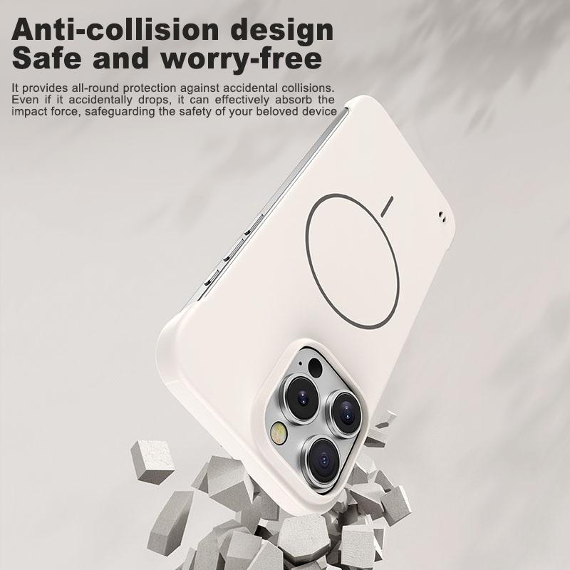 Luxury Frameless Slim for Magsafe Phone Case For iPhone 16E 15 Pro 14 Pro Max 13 12 Wireless Charge Shockproof Magnetic Hard PC Bumper Cover