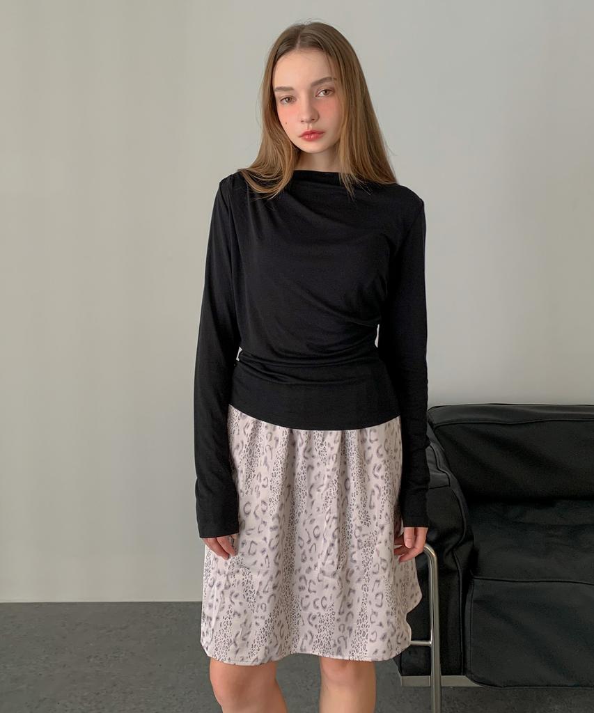 Baseukala Leopard Mix Midi Skirt