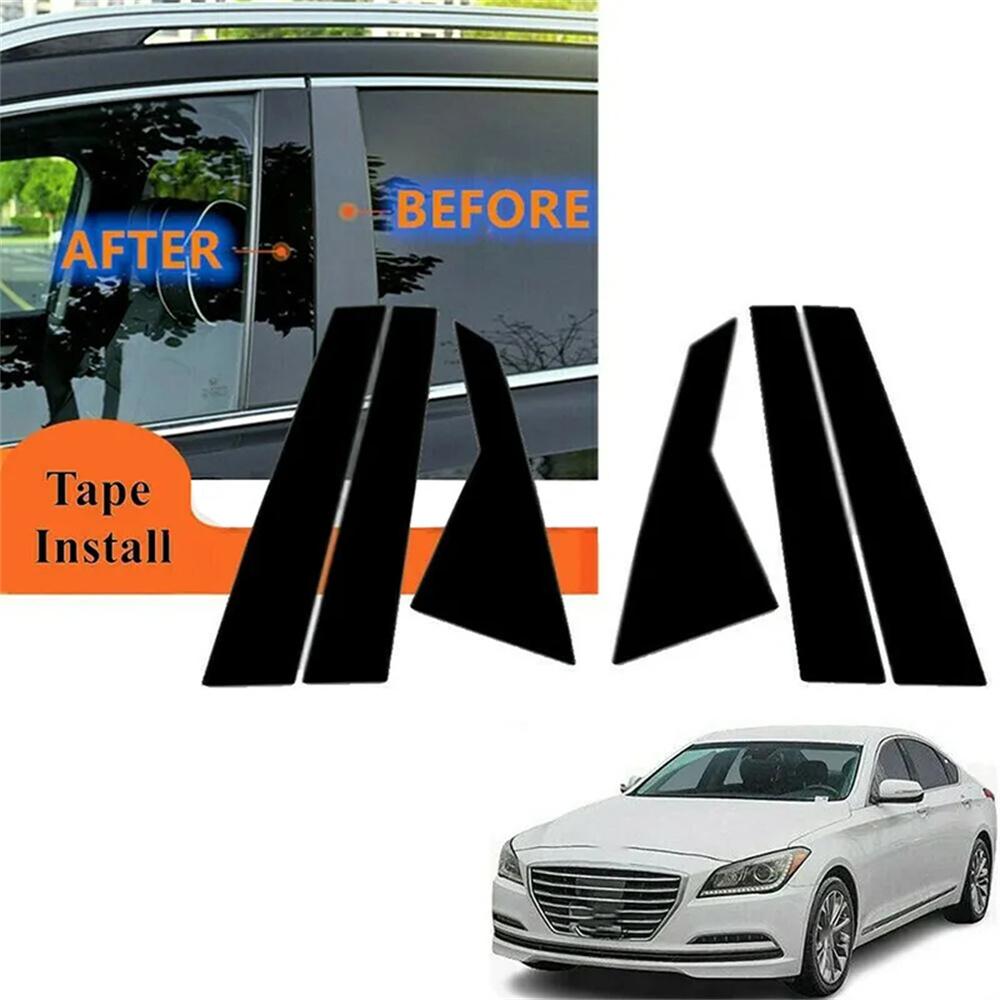 

Gloss Black Pillar Posts Window Trim Cover For HYUNDAI GENESIS G80 2015-22 Sedan