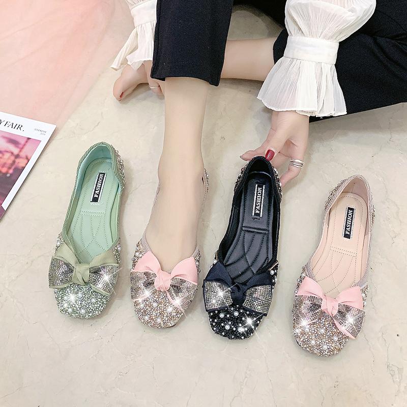 Scarpe Basse Eleganti da Festa Rosa da Donna con Strass Punta Quadrata con Fiocco in Offerta Alta Qualità Moda Beau Oggi Vendita Scarpa