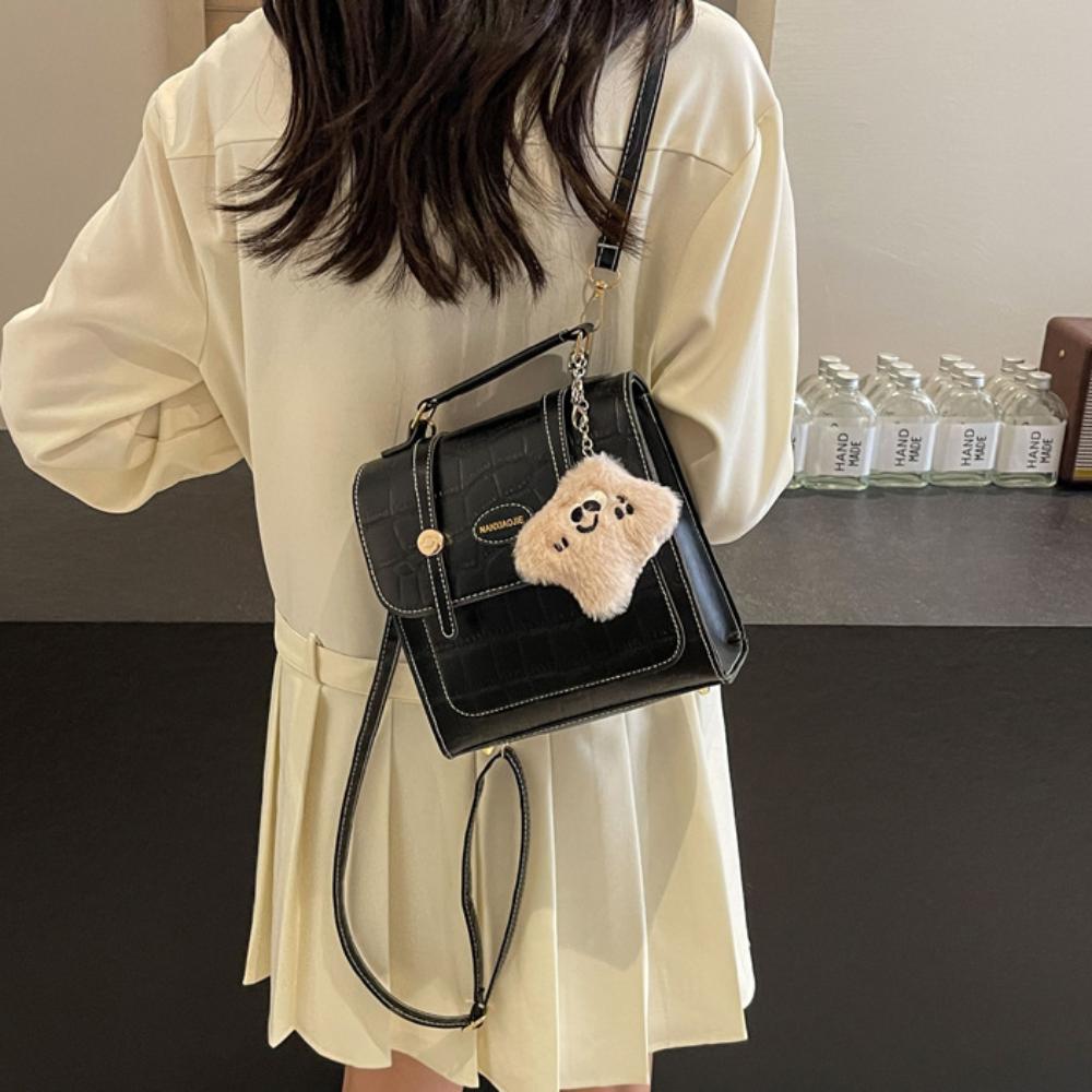 Mini Backpack Korean Trendy Shoulder Bag All Match PU Leather Schoolbags Simple Fashion Crossbody Bag Women