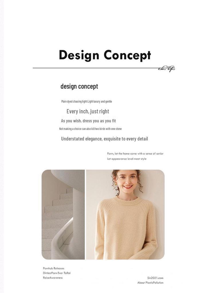 Women's Thickened Cashmere Raglan Sweater - Loose Fit, Solid Color, Round Neck, Autumn/Winter Fashion Pullover