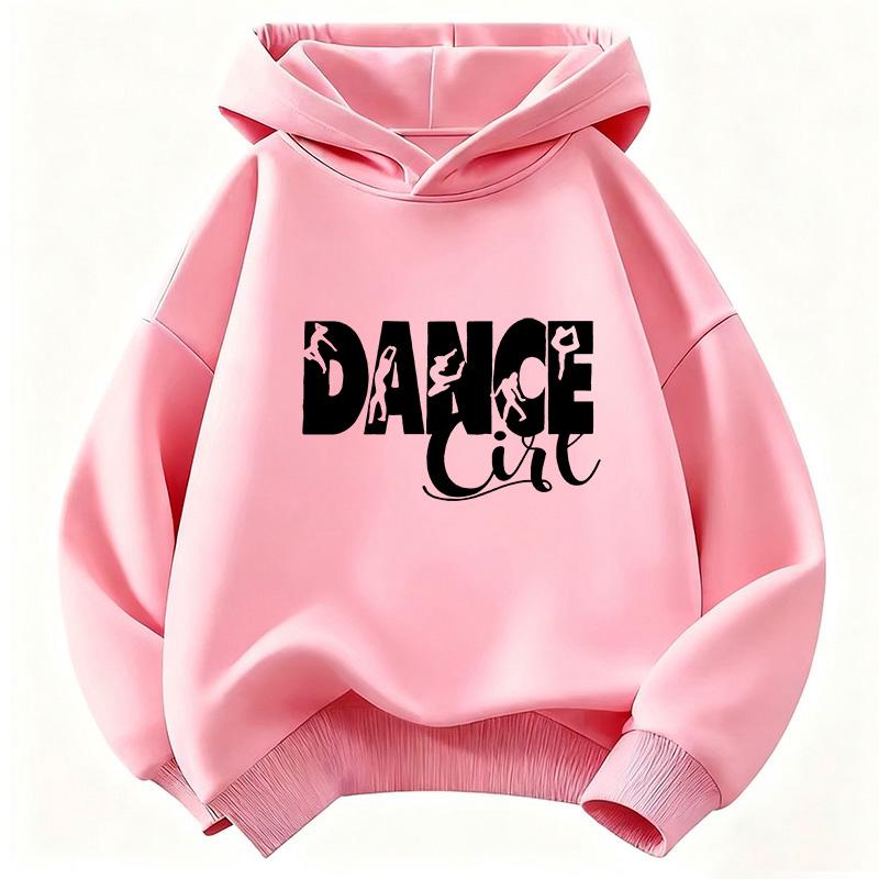 Dance Girl Letter Printed Hoodie Kids Children's Sweatshirt Hoody 90s Girls Autumn Winter Casual Hoodies