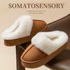 Women's Plush Cotton Slippers - Thick-Soled, Non-Slip, Warm, and Furry for Indoor/Outdoor Use, Ideal for Autumn/Winter