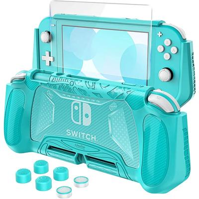 Ergonomic Design Protective Case for Nintendo Switch Lite, Comfortable To Touch with Screen Tempered Film and 6 Thumb Grip