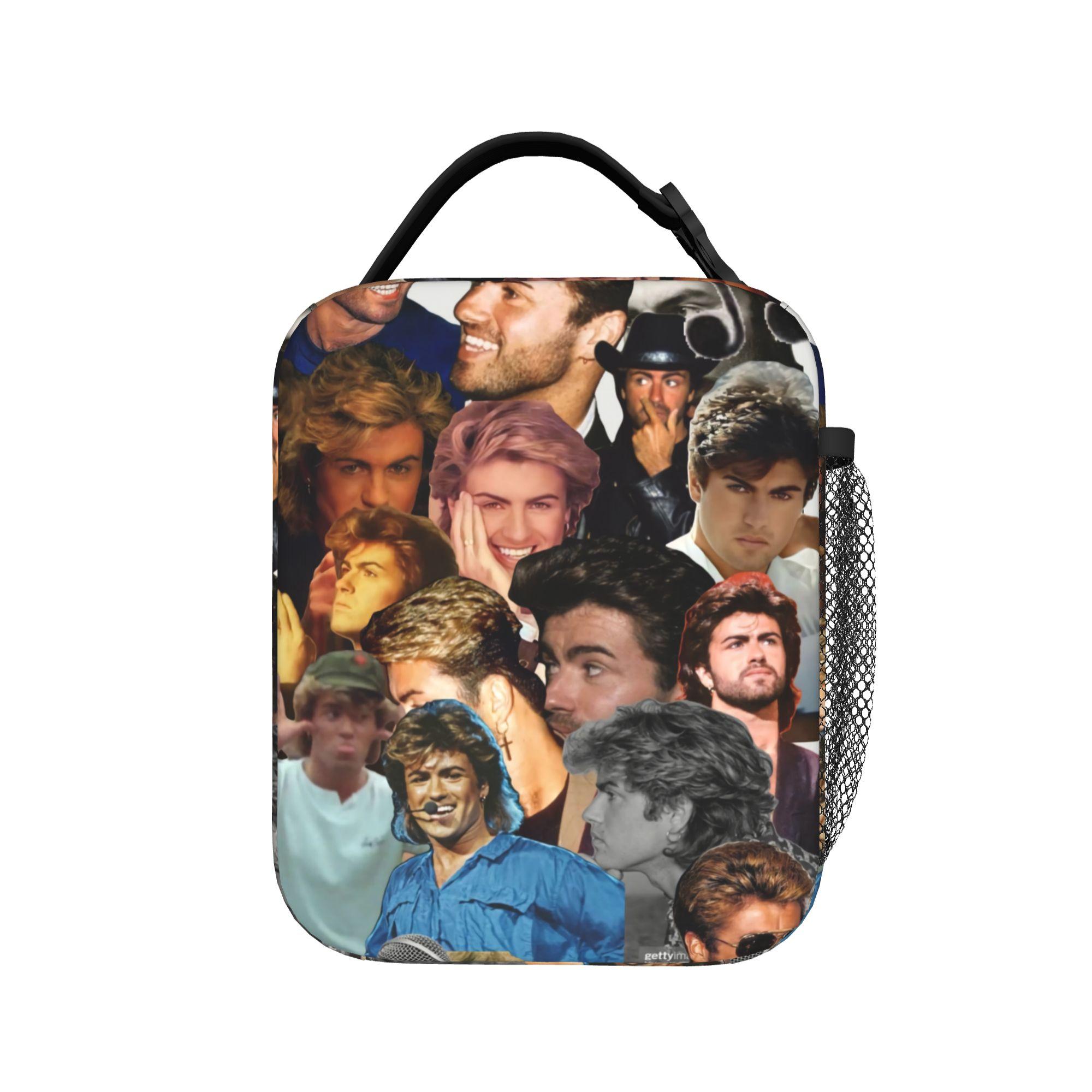 George Michael Lunch Bag Portable Lunch Box Child School Print Cooler Bag Funny Waterproof Tote Food Bags One Size