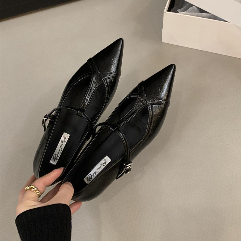 

Модный бренд Bailamos Женские осенние туфли-балетки Модные мягкие повседневные женские лоферы Заостренный носок Неглубокие Слипоны Элегантные туфли-балетки M 40 чёрный