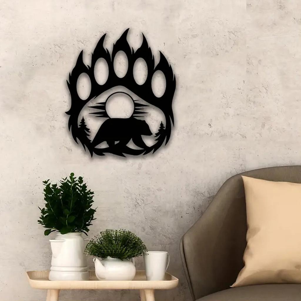 Metall Wanddeko Bärenpfote Wohnzimmerdeko Wandschilder Metall Wandkunst Innendekor Innen Außen Hängeobjekte