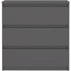 Commode CHELSEA 3 Tiroirs - Couleur gris anthracite - L 77,2 x P 42 x H 79,9 cm