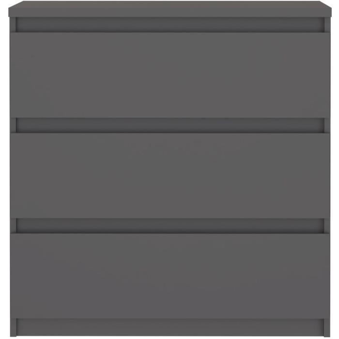 Commode CHELSEA 3 Tiroirs - Couleur gris anthracite - L 77,2 x P 42 x H 79,9 cm