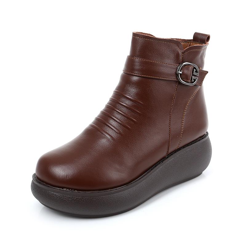 Fashion GKTINOO 2025 Waterproof Women Snow Boots 100% Genuine Leather Natural Wool Fur Platform Ankle Boots For Women Winter Warm Shoes