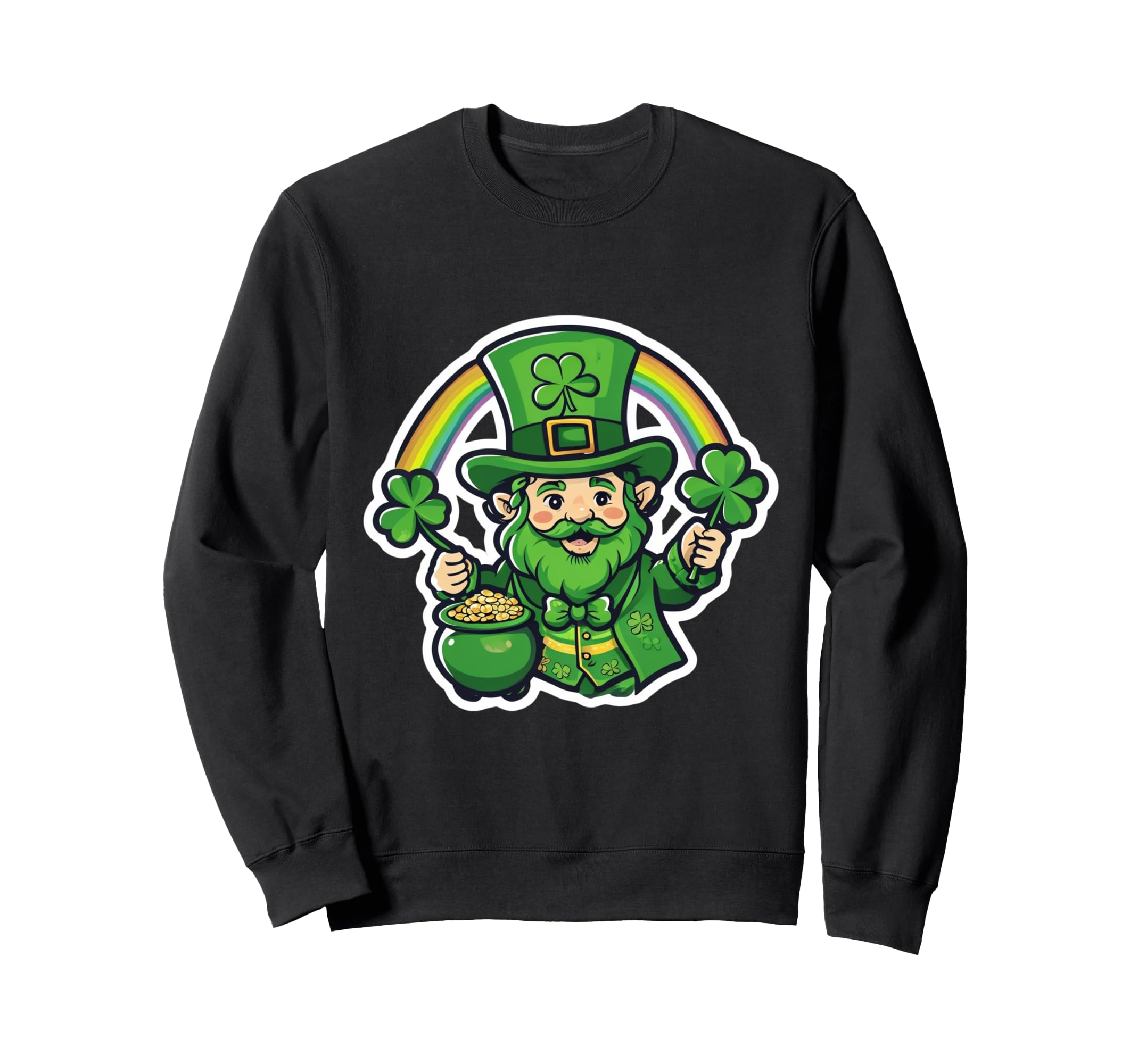 

Cheerful Leprechaun with Gold and Rainbow Pot, St. Patrick Trainer