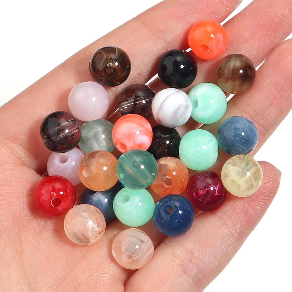 100pcs/lot 10mm Round Double Colors Acrylic Beads Loose Spacer Beads For Jewelry Making Diy Bracelet Necklace Charms Accessories