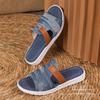 2025 summer new casual denim beach slippers large size soft bottom flat bottom cool slippers