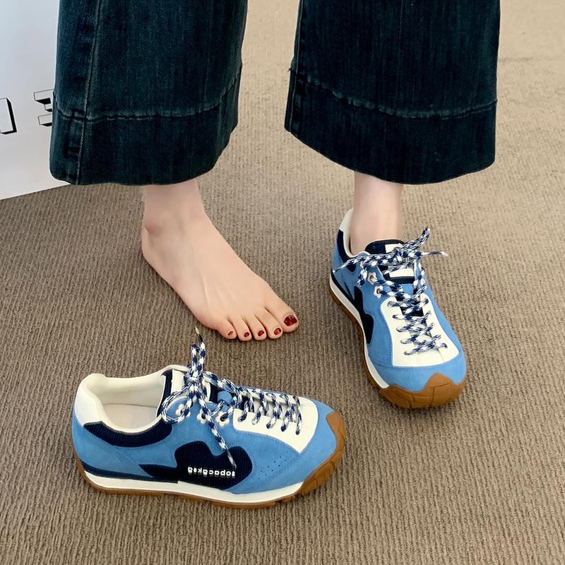 Retro Forrest Gump training shoes women's platform flower stray shoes 2025 new breathable versatile casual sports jogging shoes