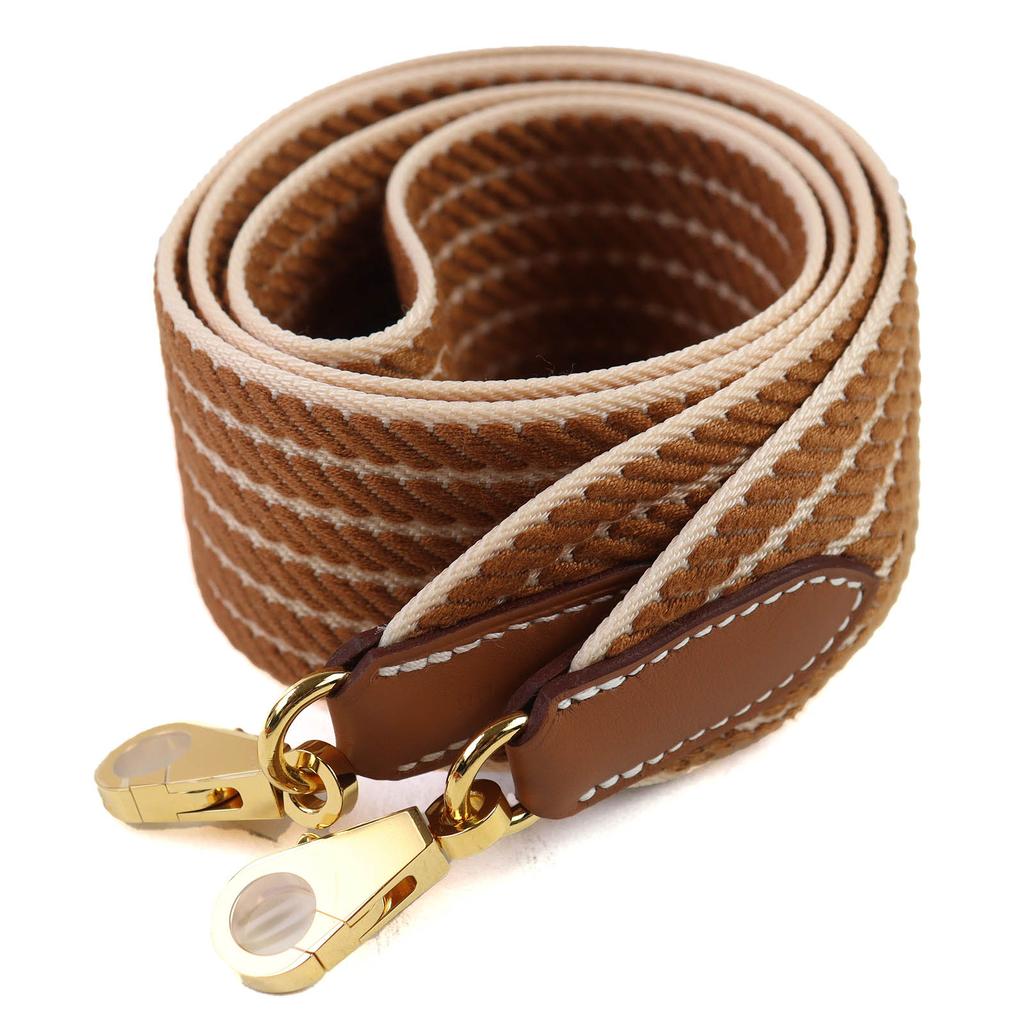 Pristine HERMES Shoulder Strap Bandouliere Cordage Brown Canvas Women Used