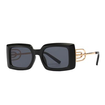 Cross-Border Specially Designed for Square Men's Metal Leg Decorative Sunglasses Modern Retro Temple Sunglasses for Women Lh058