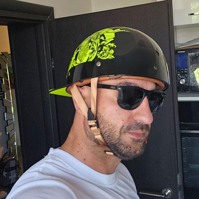 Retro Motorcycle Helmet DOT Certification Protection Cap Vintage Men Women Baseball Cap Half Helmet Riding Racing Moto Helmets