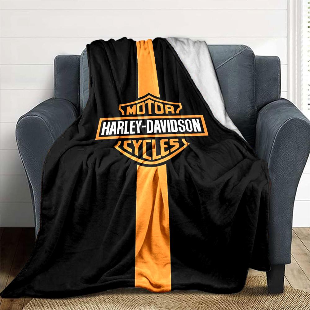 1pc Harley-Davidson Blanket, Gift, for Men and Women, Soft Blanket, Good for Sofa Bed Couch Travel, Lightweight Flannel Blanket