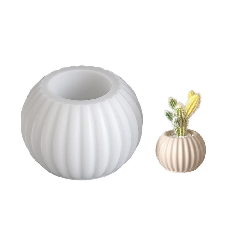 Striped Round Resin Mold Reusable Silicone Candle Cup Maker For Home Decoration Flower Pot Jewelry Organiser Crafting