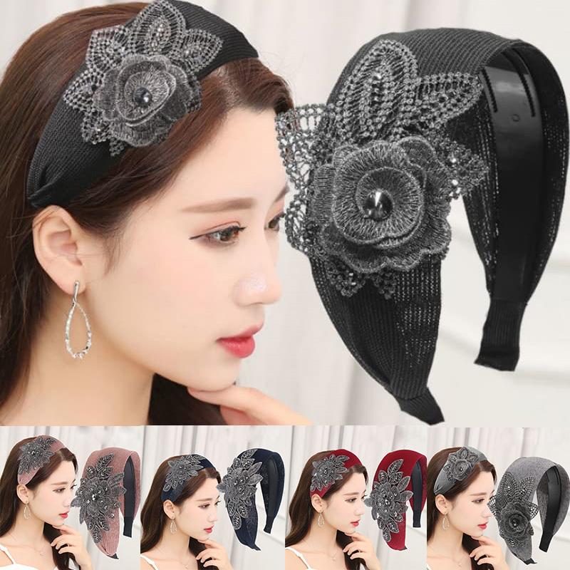 Wide-Brimmed Hairpin Non-Slip Breathable Large Flower Simple Headband Hair Band