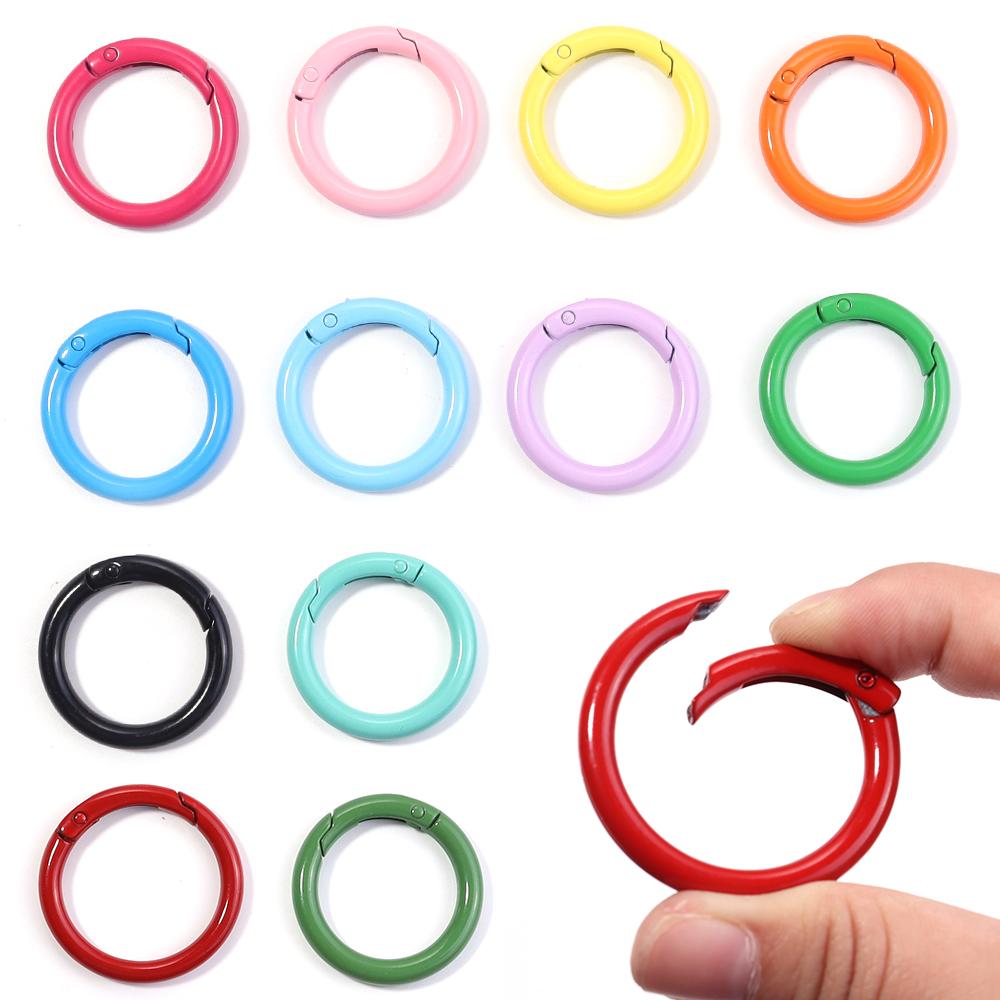 5-10Pcs Alloy O Ring Spring Clasps Openable Round Carabiner Keychain Clips Hook Dog Chain Buckle DIY Keyrings Jewelry Connectors