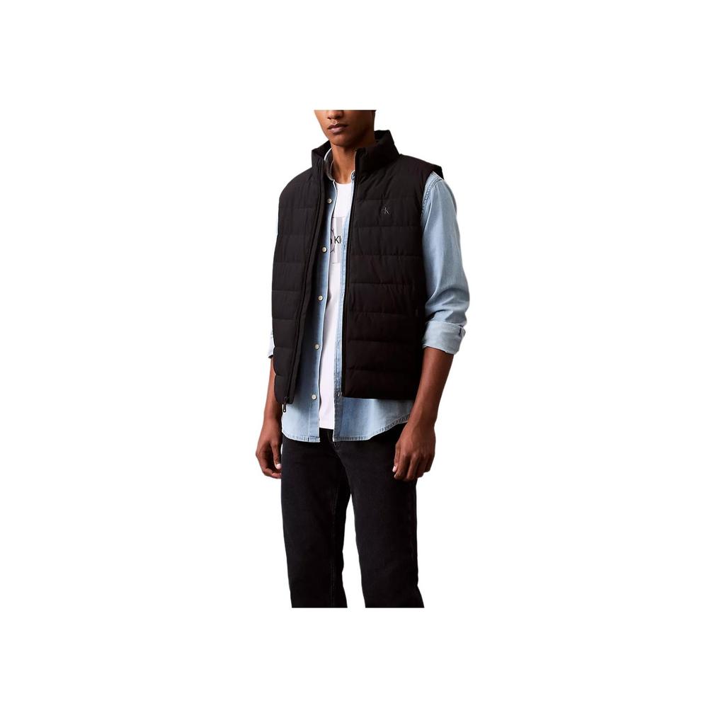 Calvin Klein Minimalistische Bequeme Stehkragen Ärmellose Weste Herrenwesten Schwarz 40EM553-001