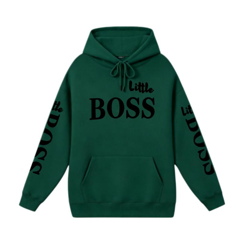 Trendy Kids' Letter Print Hoodie - 'Little Boss' Spring/Autumn Casual Sweatshirt for Boys & Girls