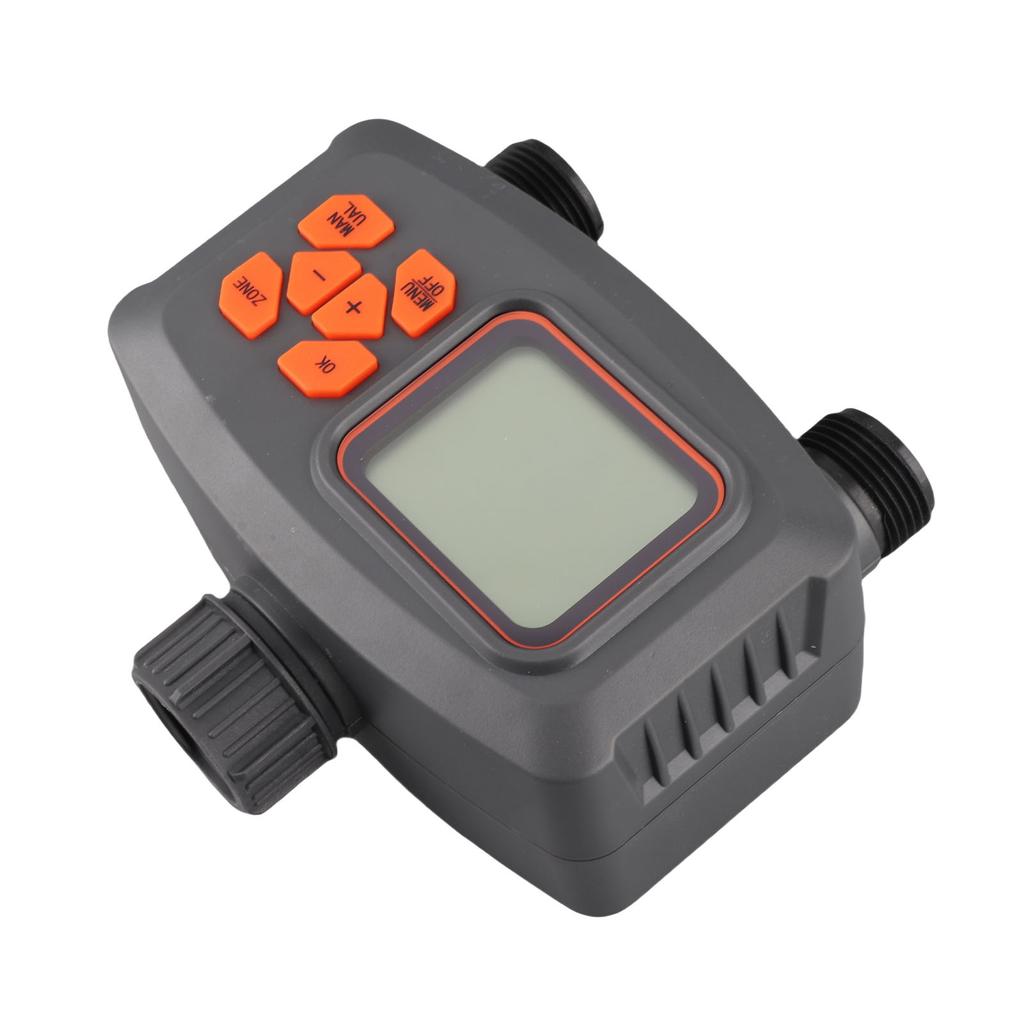 2 Outlet Hose Watering Timer with Rain Sensor, Automatic Irrigation Controller for Lawns, Gardens, Plants, G3Celsius4 Male to G1Celsius2 Female Adapte