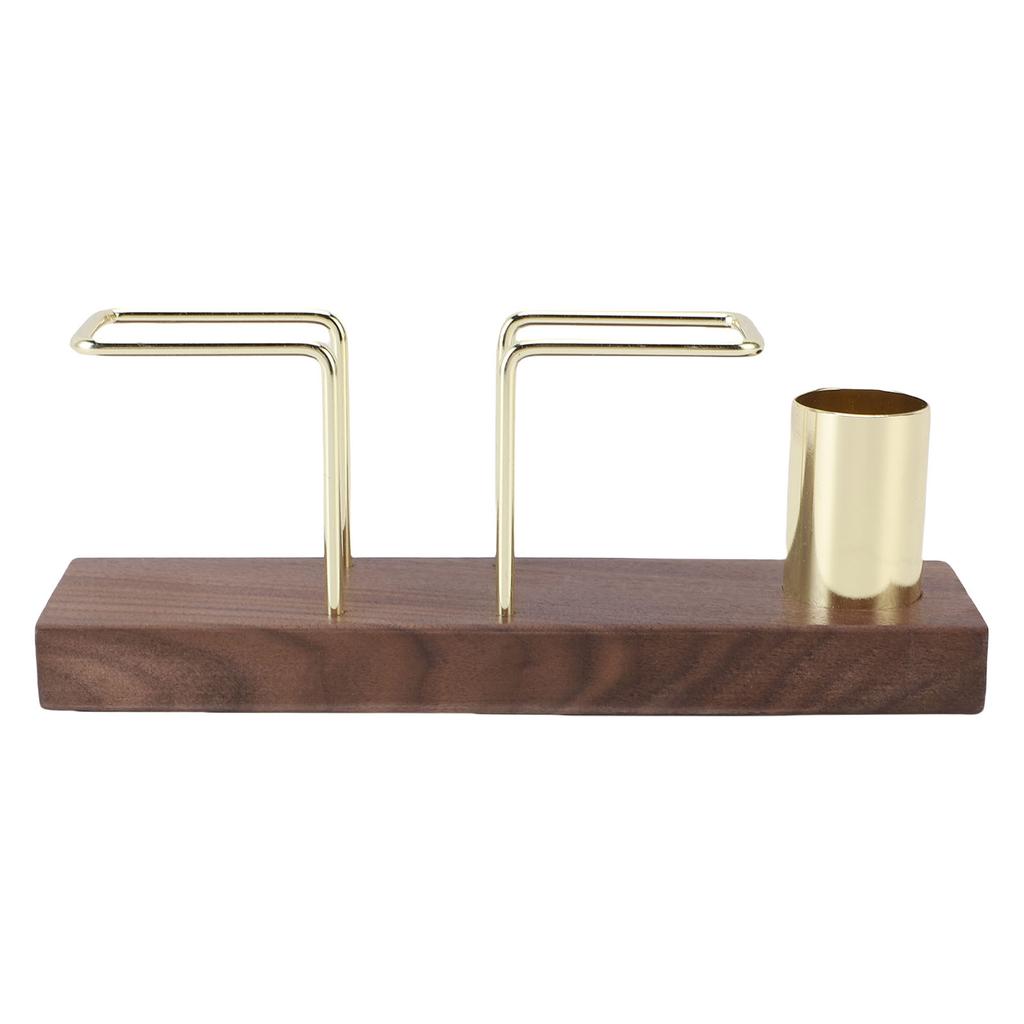 Cocktail Napkin Holder Multifunctional Elegant Design Wood Base Iron Standing Napkin Dispenser