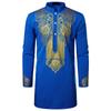 Men Printed Bronzing Shirt Printed Totem Long Shirt African Style Shirt