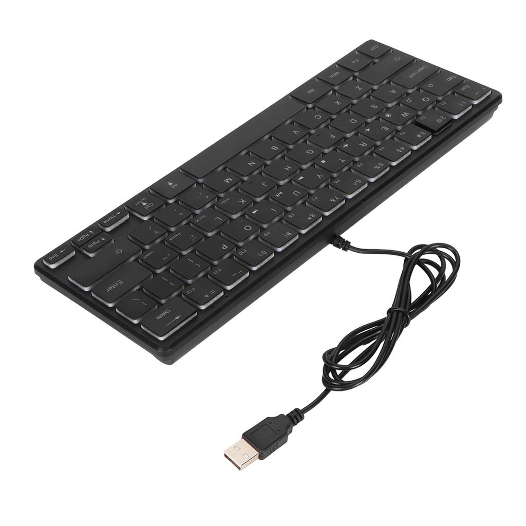 64 Keys RGB Backlit Keyboard USB Wired Gaming Keyboard Portable Mute Compact Small Keyboard for PC Laptop