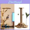 Wooden Cat Scratcher With Rope Play Toy For Pet Enrichment And Entertainment