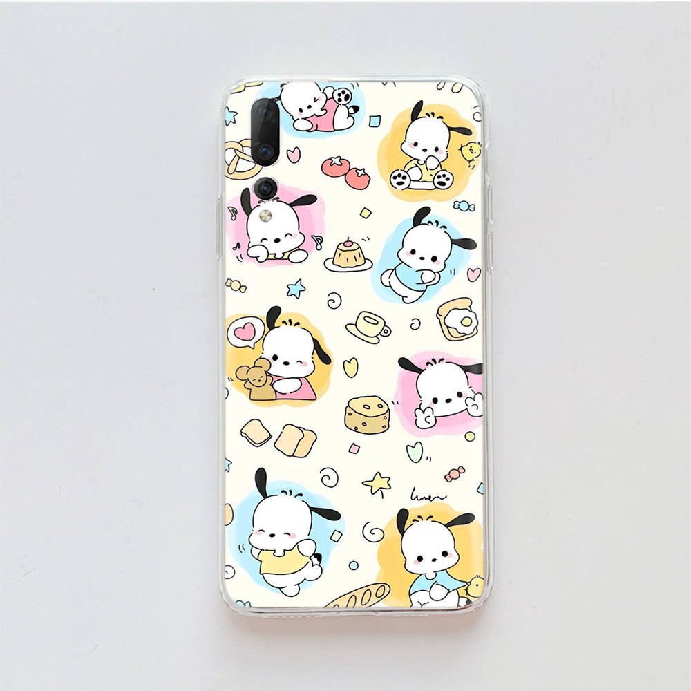 Transparent Case for Samsung A04 A14 A23 M33 M53 Realme 10 9 C35 C55 VIVO X80 Infinix Hot 30 Note 11 Tecno Spark 8P Pro L-18 Pochacco Dog
