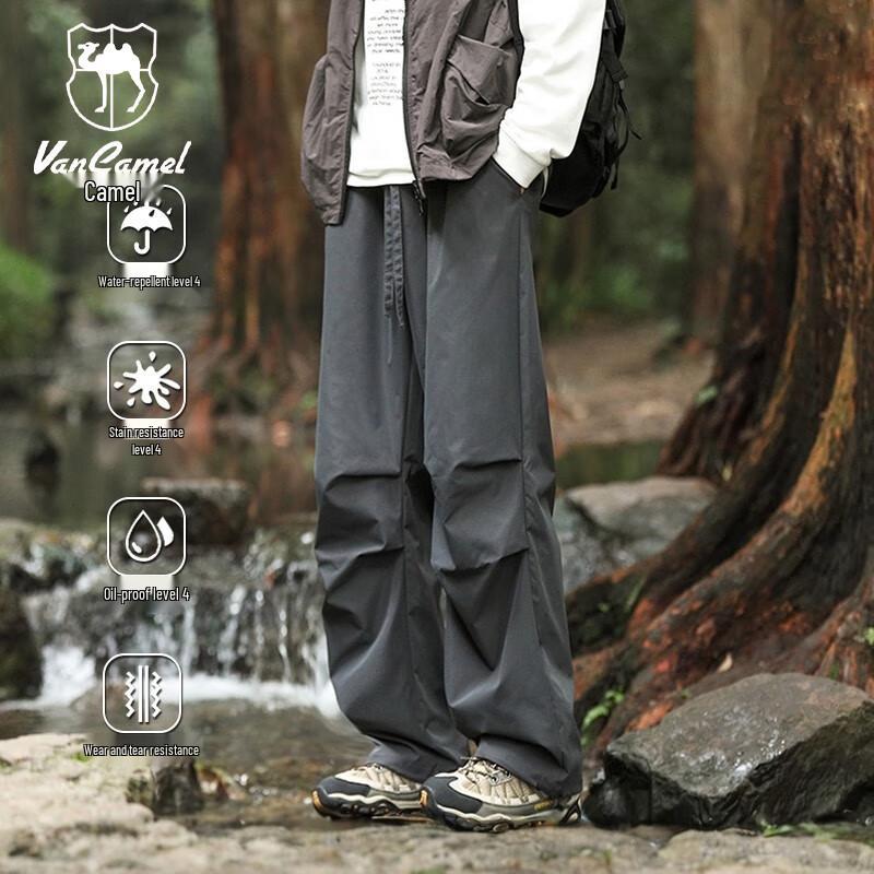 VANCAMEL Men s Loose Wide-Leg Waterproof Outdoor Cargo Pants M