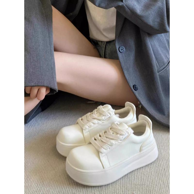 Soft cowhide~ Gu Qianqian mango head leather bread shoes women's thick-soled versatile casual little white shoes tide