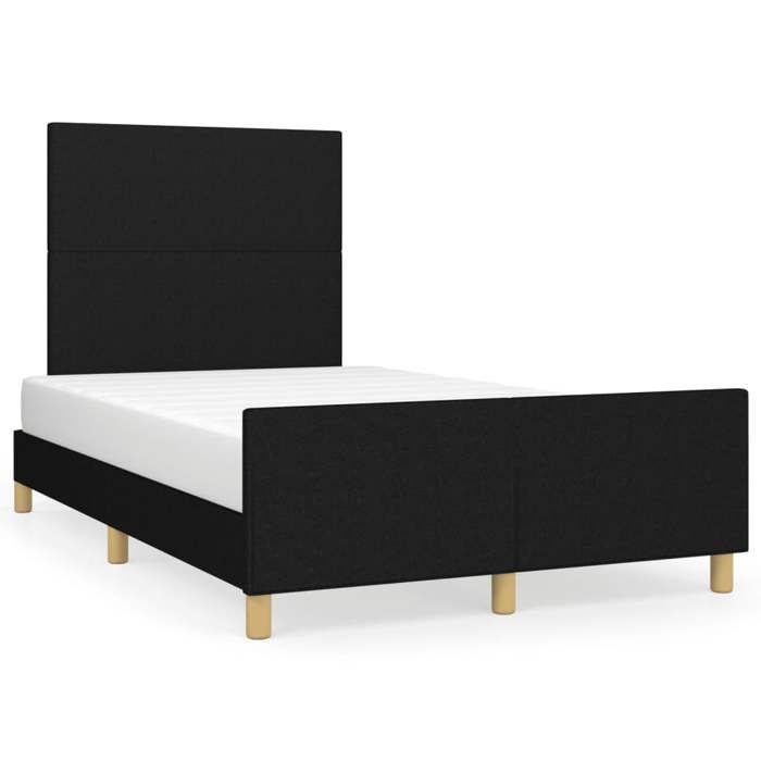 VidaXL Cadre de Lit avec Tête de Lit, Lit Rembourré, Lit Double, Lit Adulte de Chambre à Coucher Intérieur, Moderne, Noir 3270501