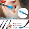 This 5-pack soft silicone ear pick features double-ended spiral tips for effective yet comfortable ear wax removal.