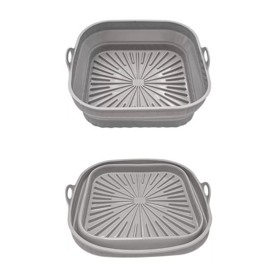 Foldable Air Fryer Silicone Liners Reusable Air Fryer Basket Round/Square Oven Baking Tray for Air Fryer Oven Accessories