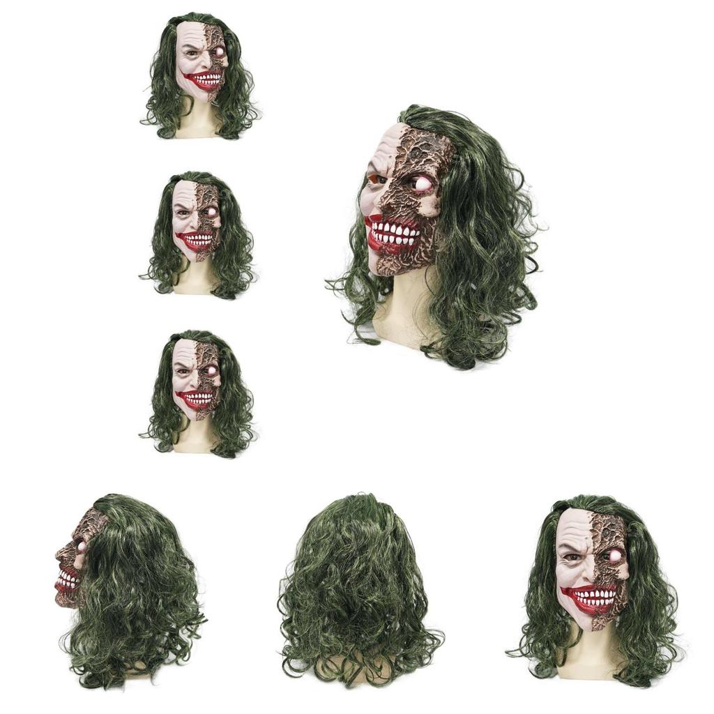 Latex Joker Head Mask With Large Eyes For Halloween Costume And Pranks