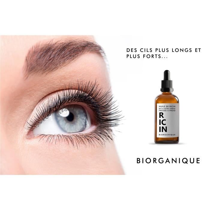 Huile de Ricin - 100% Bio et Pure - Pressée à froid - 100 ml - Soin pour Corps, Cheveux, Ongles, Cils