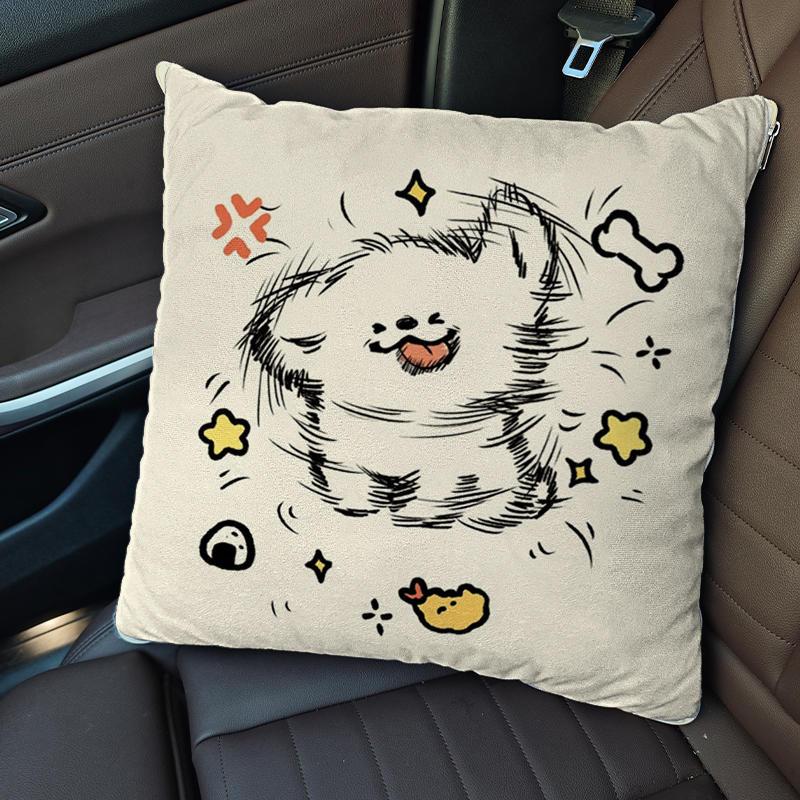 Pillow Quilt Dual-purpose 2-in-1 Thickened Stacked Nap Blanket Pillow Car Sofa Office Pillow Quilt pillow cover 35*35cm (excluding pillow core)