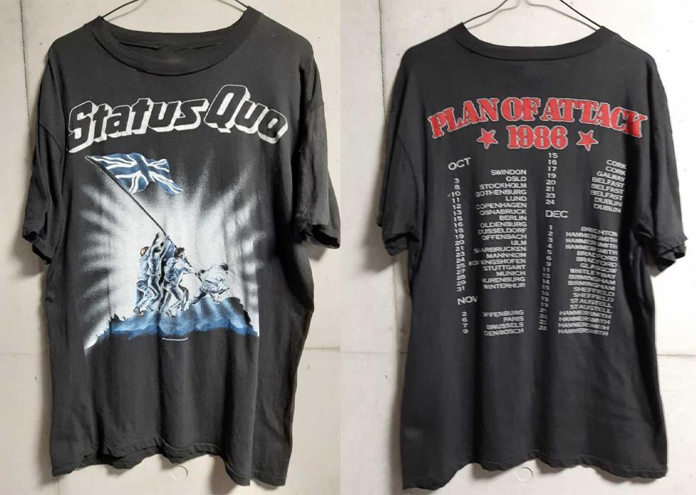 2 Sides Status Quo 1986 Tour Black Unisex S5XL T Shirt MI331 Unisex T-Shirt XXL