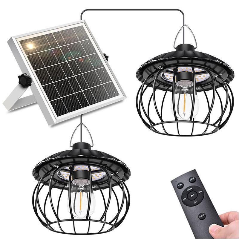 Solar-Powered LED Pendant Light for Indoor/Outdoor Use in Gazebos and Gardens